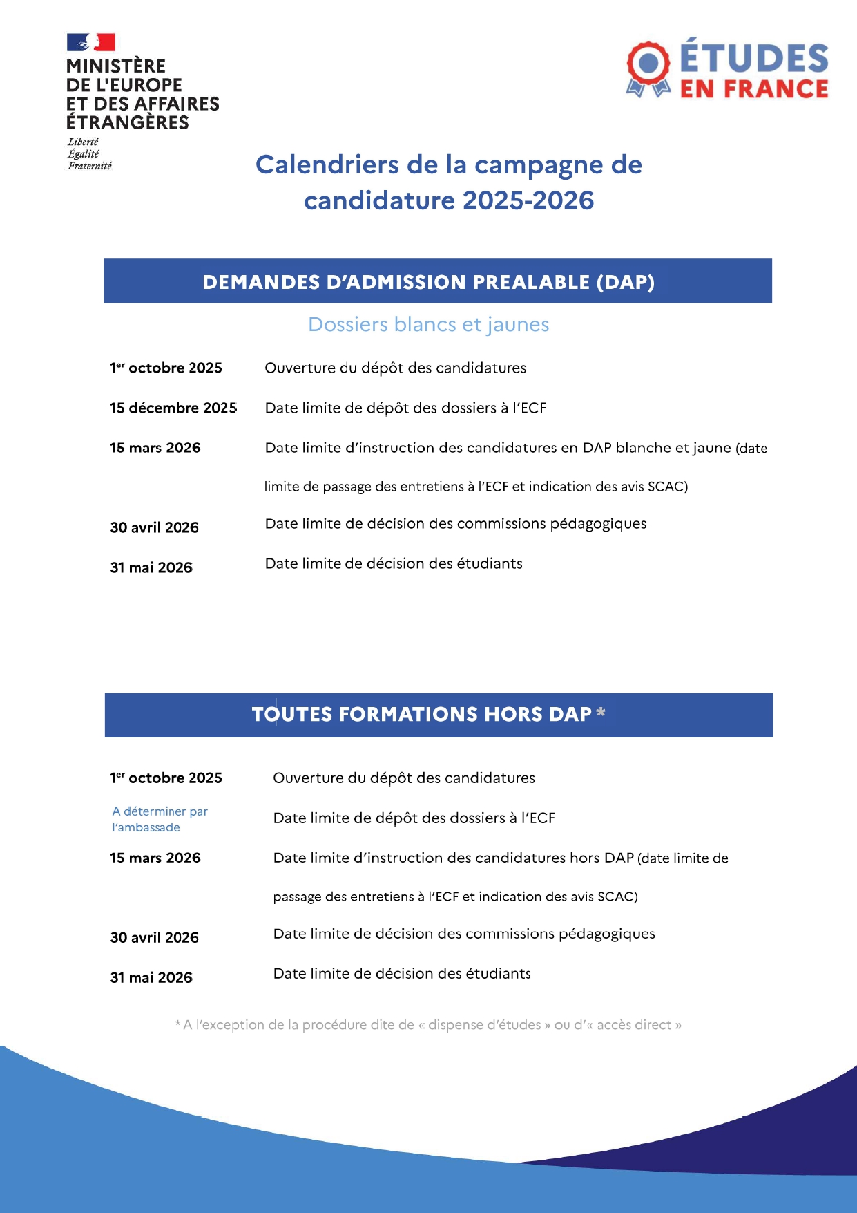 Calendrier EEF 2025/2026